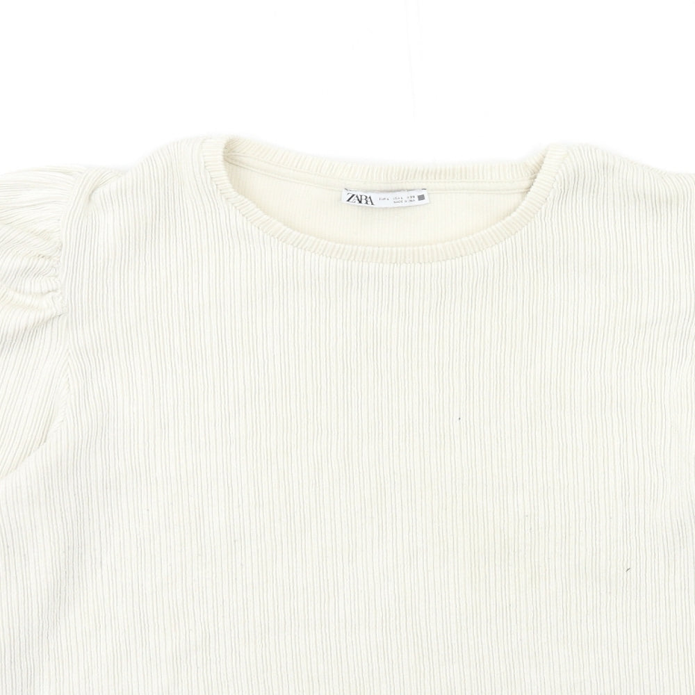 Zara Womens Ivory   Pullover Sweatshirt Size L