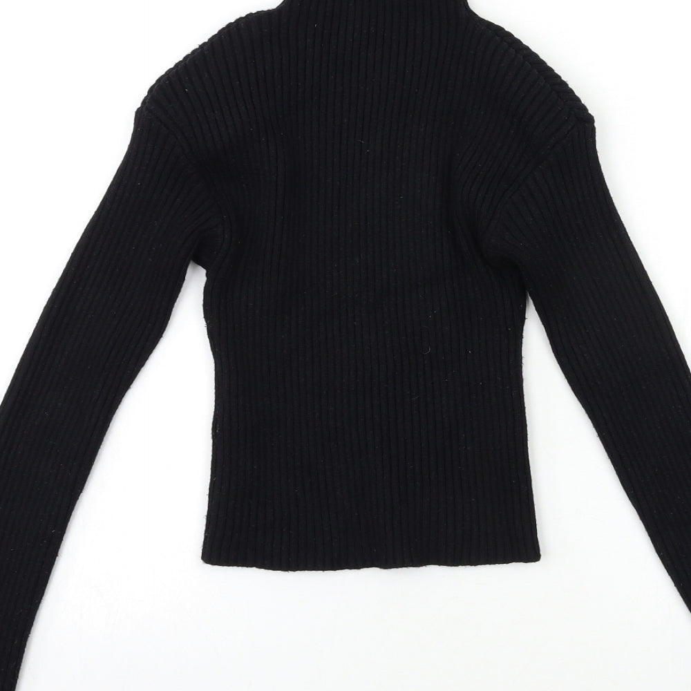 Zara Womens Black  Knit Pullover Jumper Size S