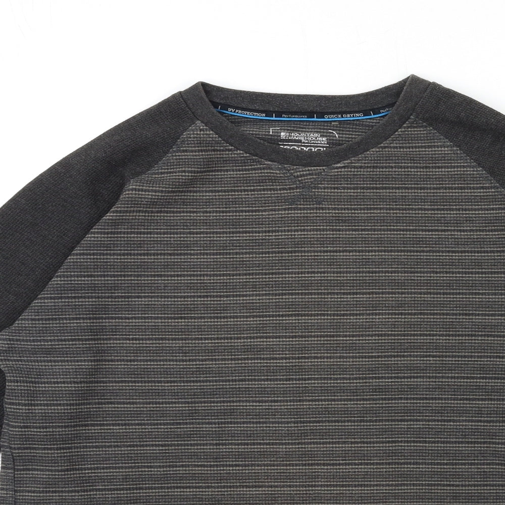 Mountain Warehouse Mens Green Striped  Pullover Sweatshirt Size L