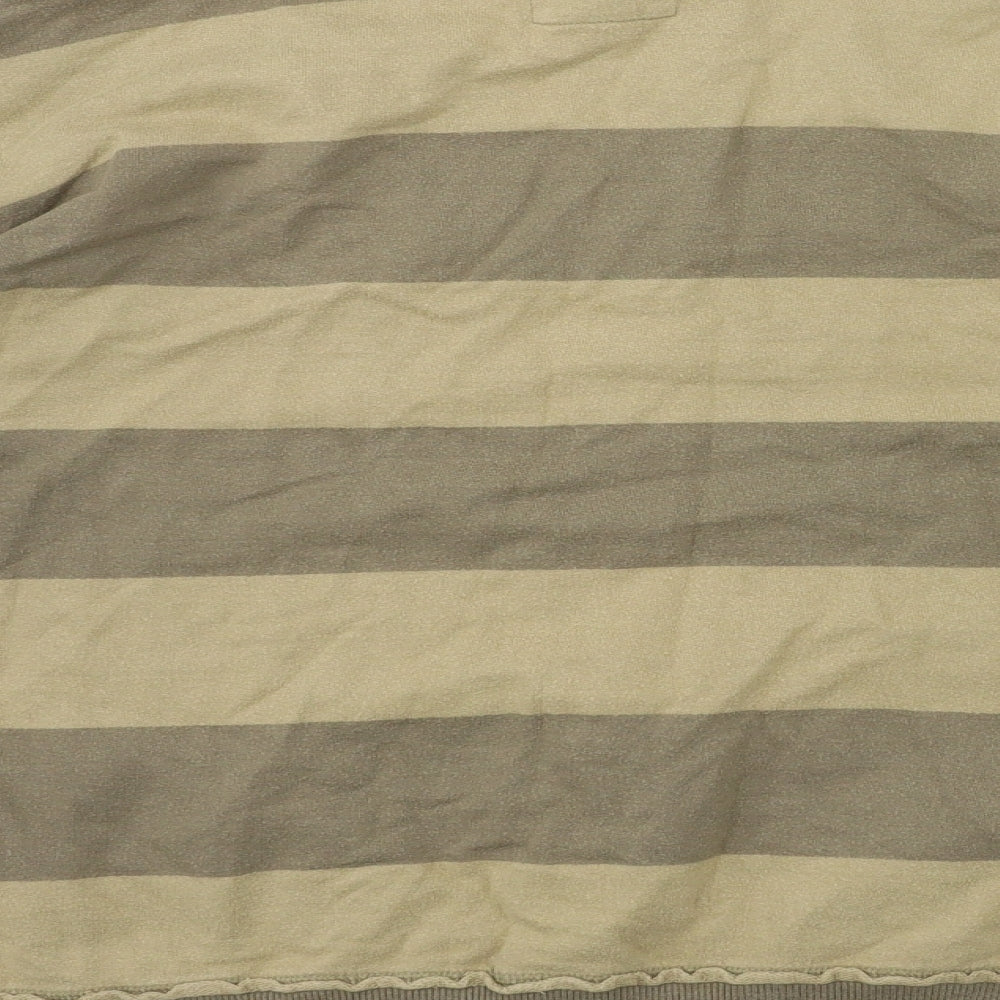RJR.John Rocha Mens Beige Striped  Full Zip Sweatshirt Size M