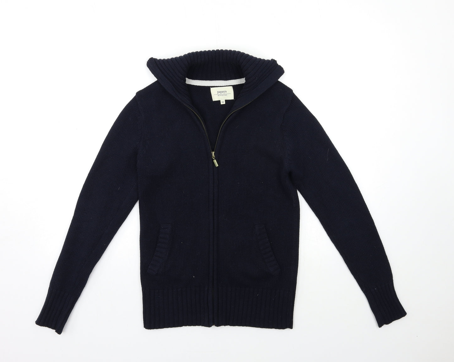 Papaya Womens Blue  Knit Cardigan Jumper Size 10