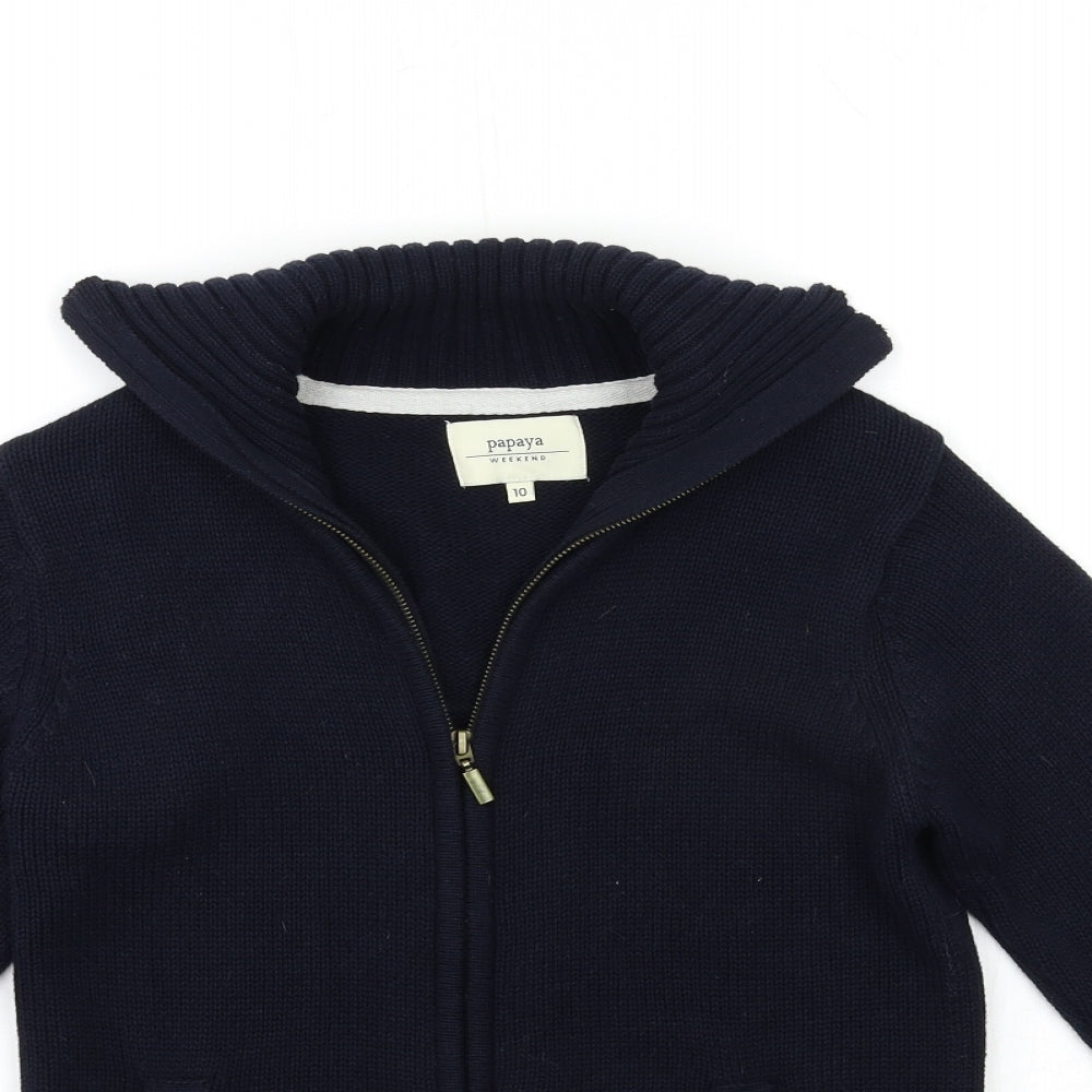 Papaya Womens Blue  Knit Cardigan Jumper Size 10