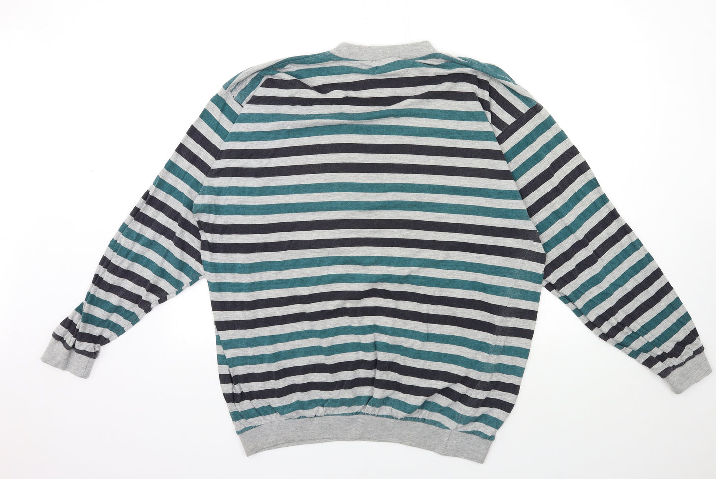 C&A Mens Grey Striped   T-Shirt Size L