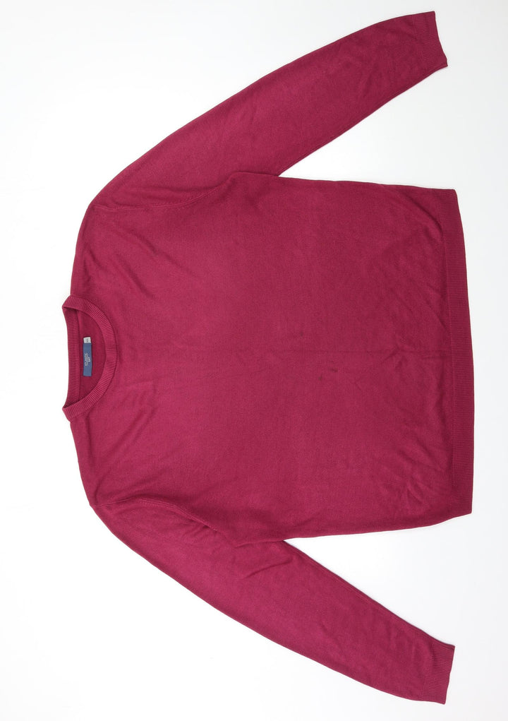 Atlantic Bay Womens Pink Knit Pullover Jumper Size 2XL