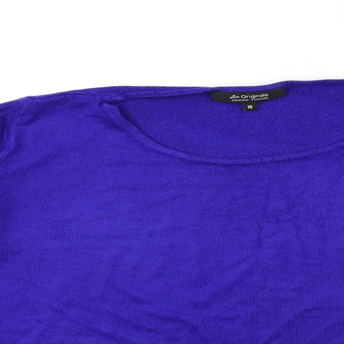 ORIGINALS Womens Blue  Knit Pullover Jumper Size 16