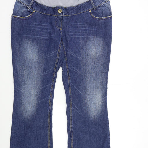FunMum Womens Blue  Denim Flared Jeans Size 2XL L31 in