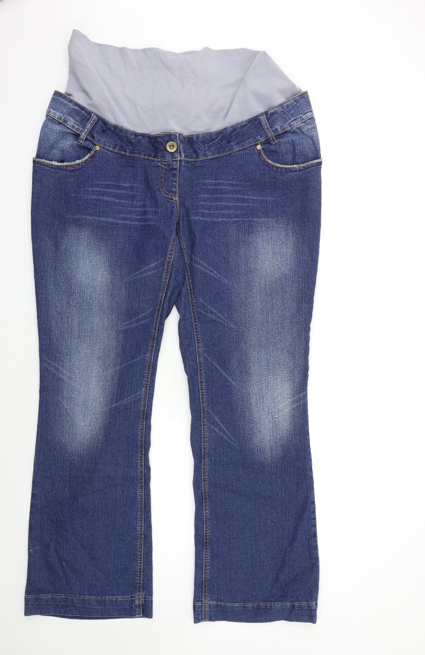 FunMum Womens Blue  Denim Flared Jeans Size 2XL L31 in