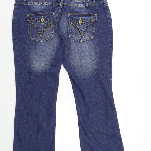 FunMum Womens Blue  Denim Flared Jeans Size 2XL L31 in