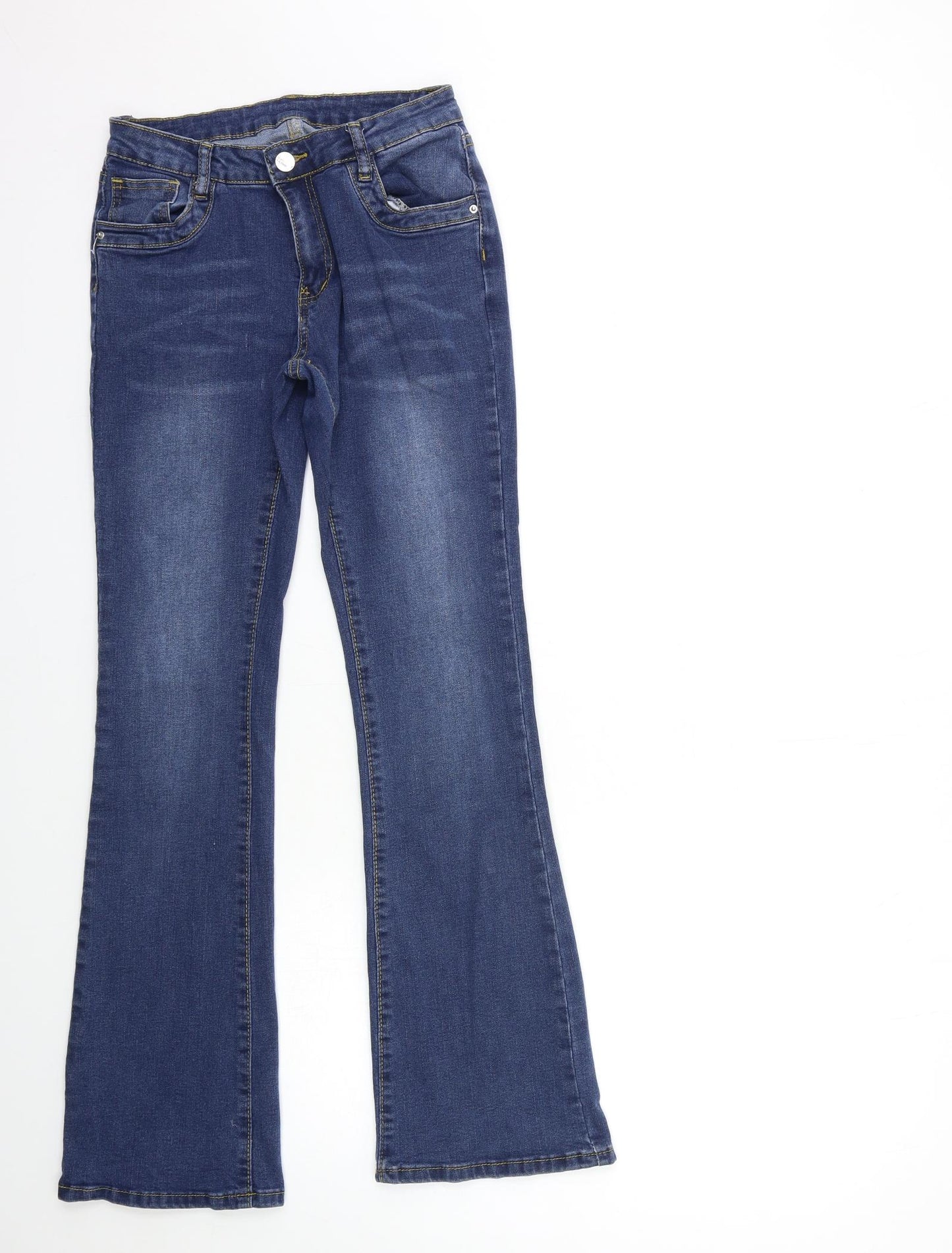 SheIn Womens Blue  Denim Flared Jeans Size S L30 in