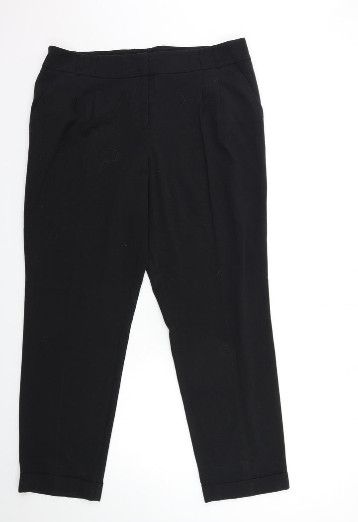M&Co Womens Black   Trousers  Size 12 L29 in