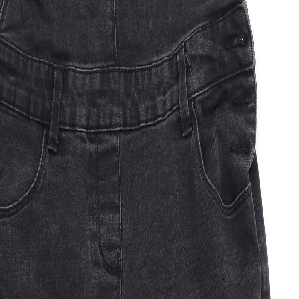 Matalan Womens Black  Denim Dungaree One-Piece Size 10
