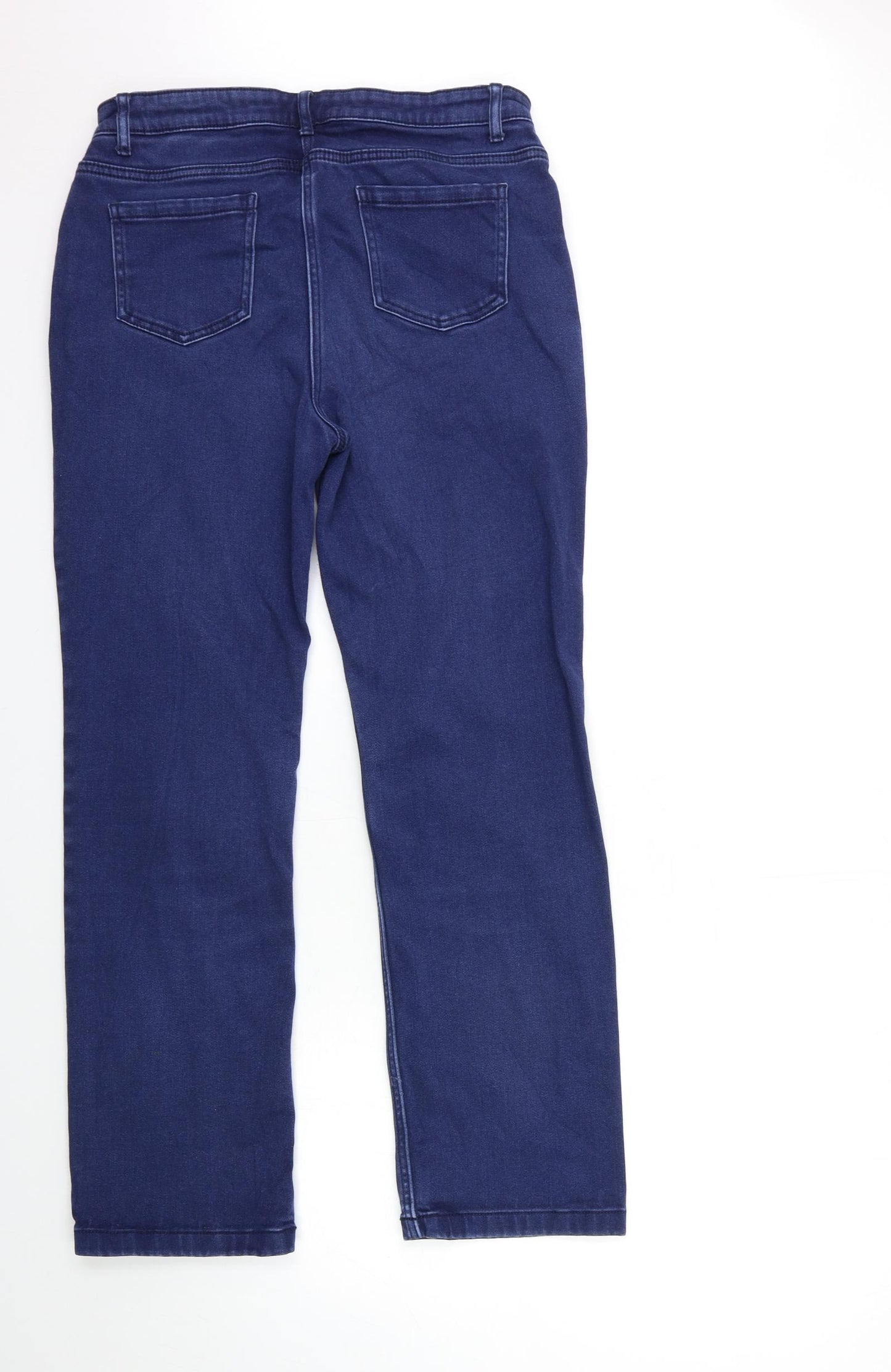 Marks and Spencer Womens Blue  Denim Straight Jeans Size 14 L29 in