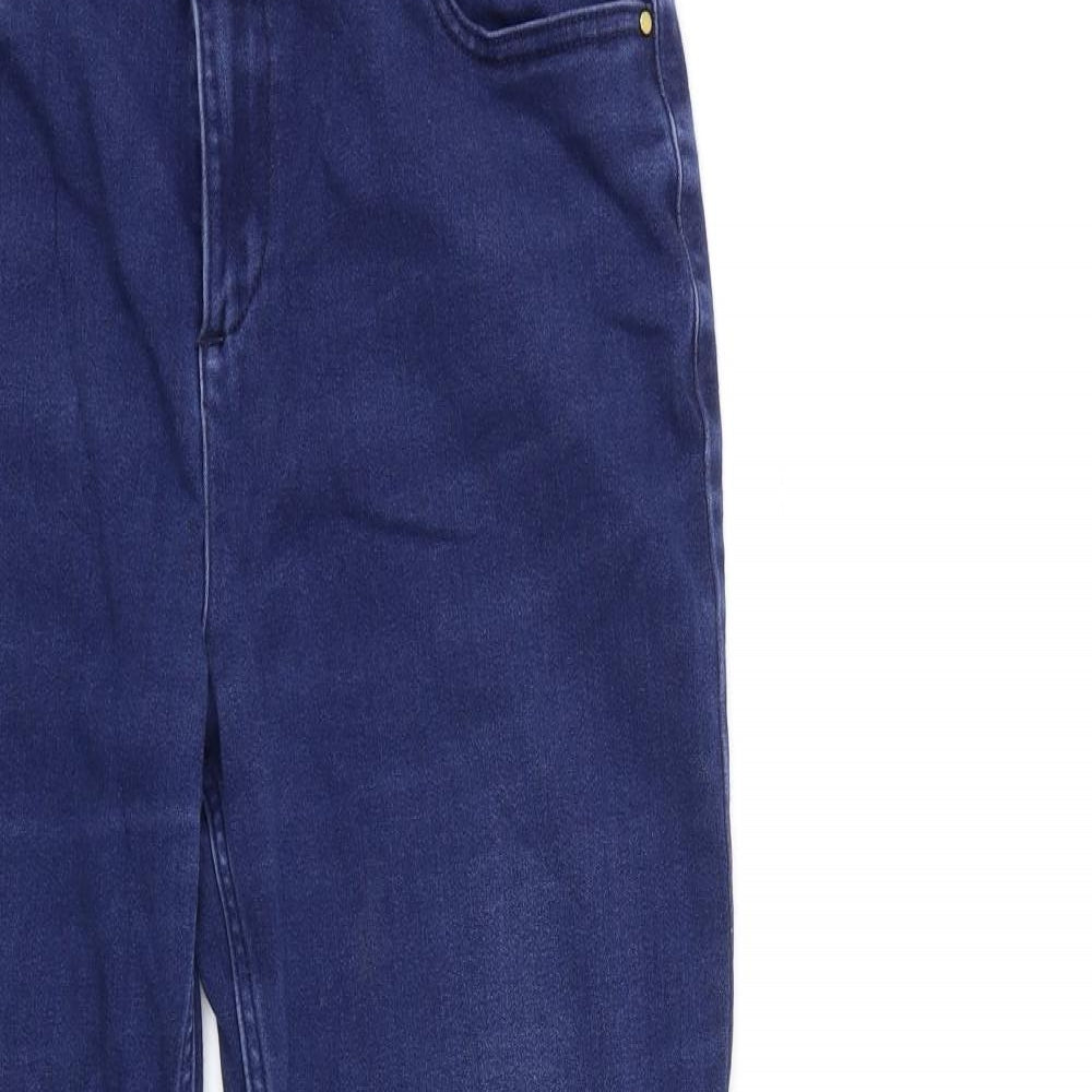 Marks and Spencer Womens Blue  Denim Straight Jeans Size 14 L29 in