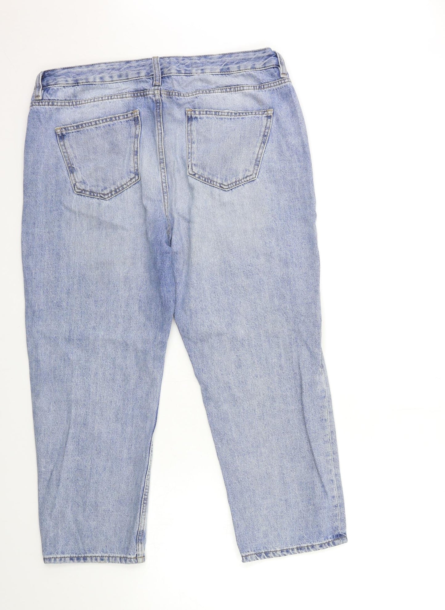 Marks and Spencer Womens Blue  Denim Cropped Jeans Size 14 L24 in