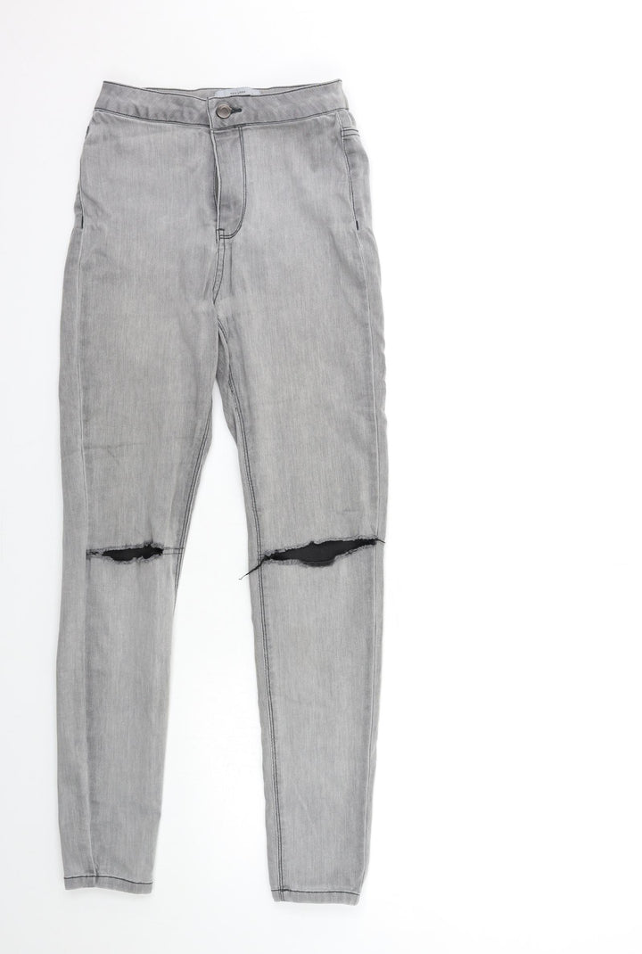 New Look Womens Grey Denim Skinny Jeans Size 8 L28 in