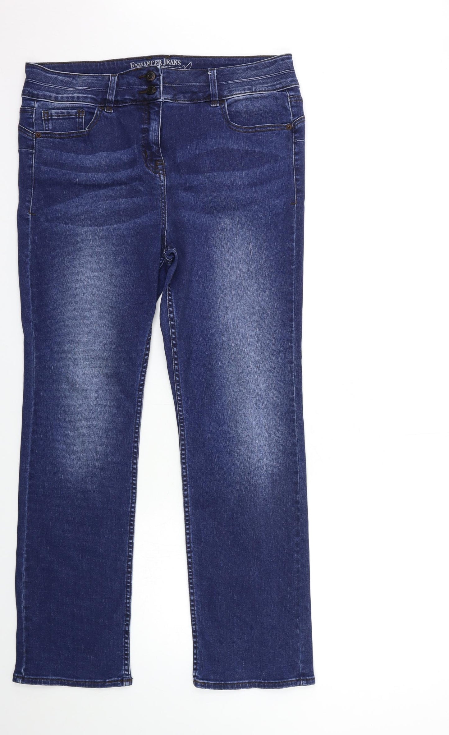 NEXT Womens Blue  Denim Straight Jeans Size 16 L30 in