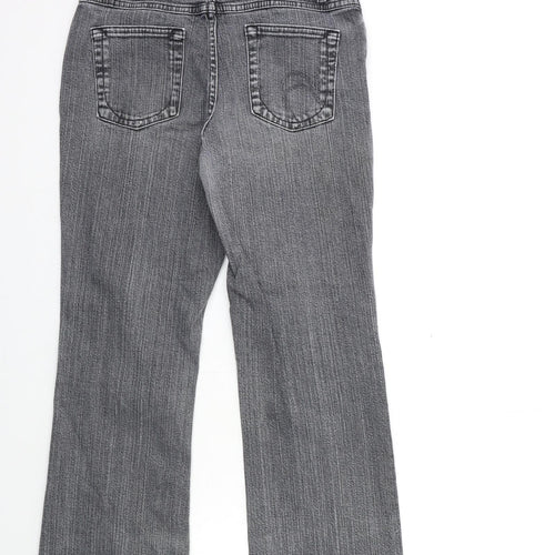 Per Una Womens Grey  Denim Flared Jeans Size 8 L26 in