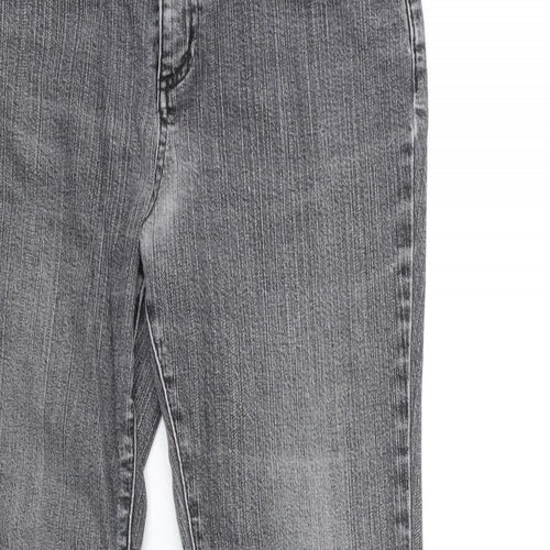 Per Una Womens Grey  Denim Flared Jeans Size 8 L26 in