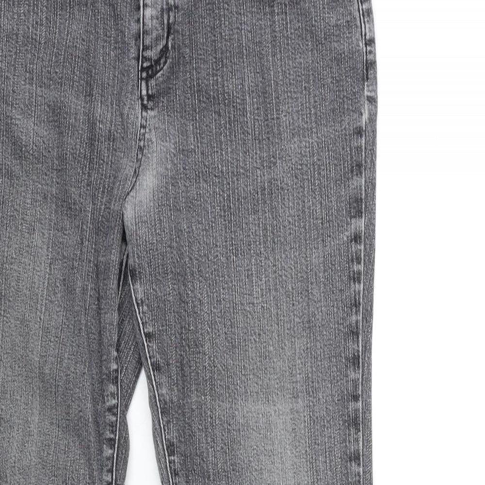 Per Una Womens Grey  Denim Flared Jeans Size 8 L26 in
