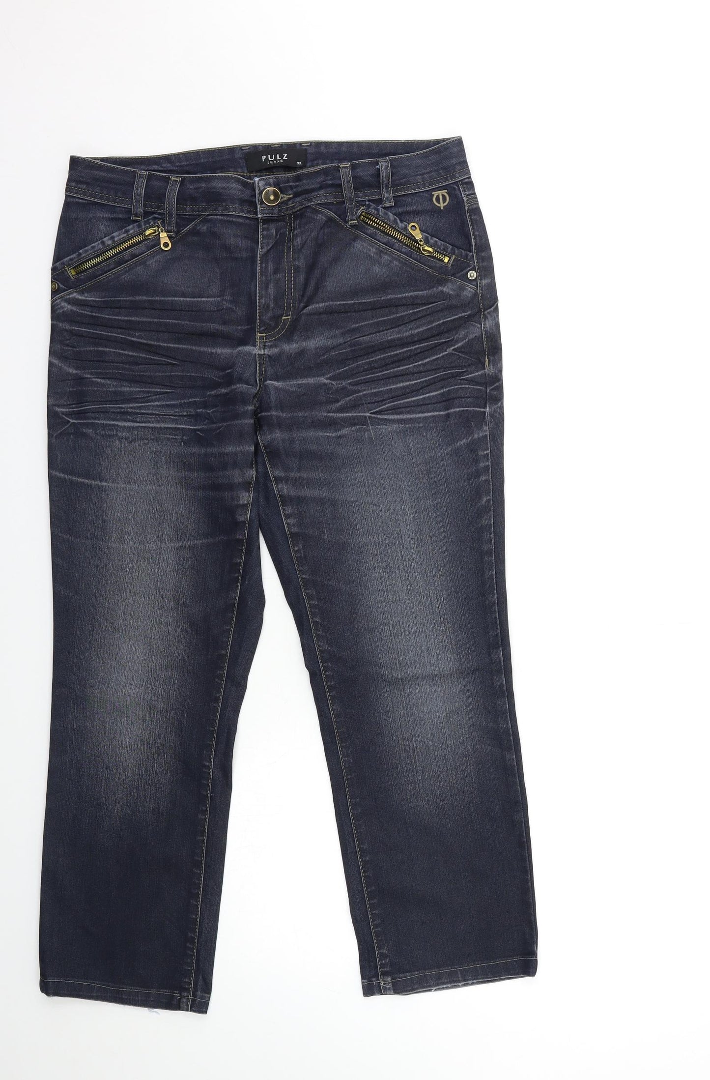 PULZ Mens Blue  Denim Straight Jeans Size 32 in L26 in