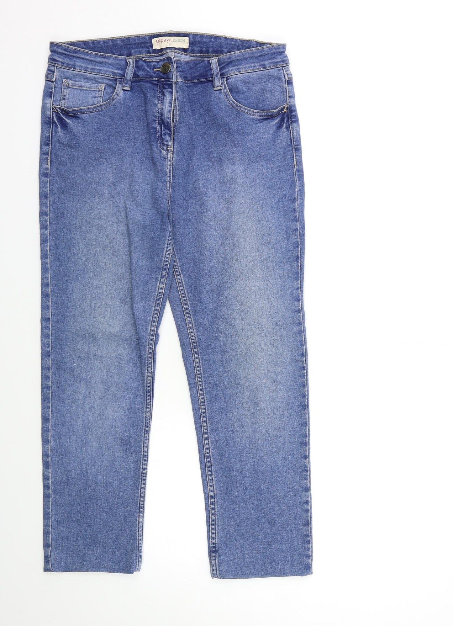 Papaya Womens Blue  Denim Cropped Jeans Size 12 L25 in