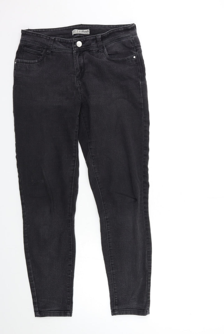 Denim & Co. Womens Black Denim Skinny Jeans Size 12 L28 in