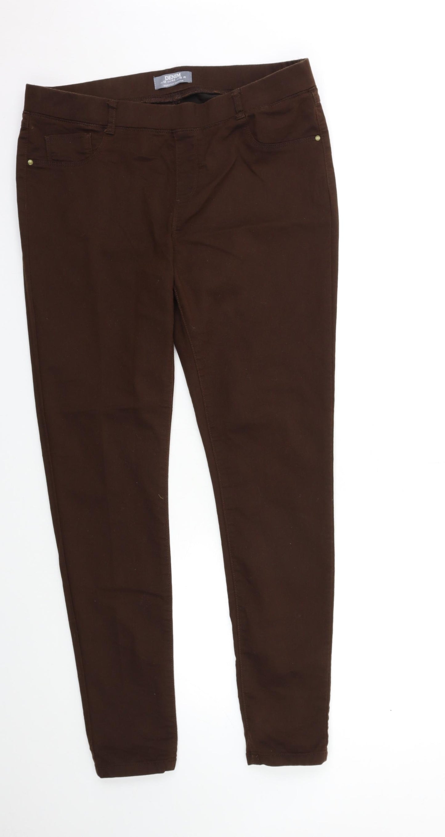 Dorothy Perkins Womens Brown  Denim Jegging Jeans Size 16 L32 in