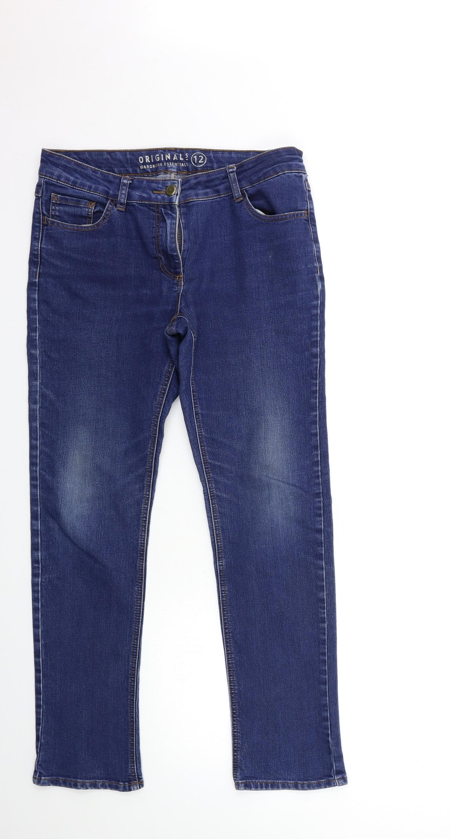 Preworn Womens Blue  Denim Skinny Jeans Size 12 L29 in