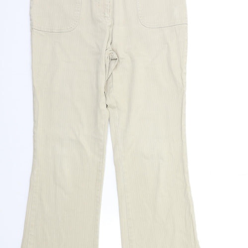 M&Co Womens Beige  Denim Flared Jeans Size 14 L29 in