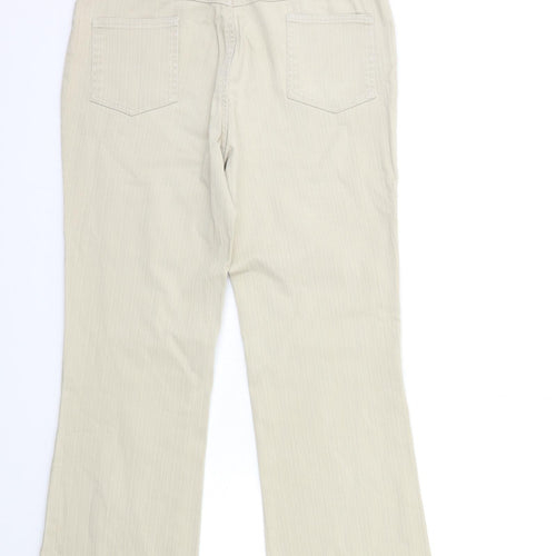 M&Co Womens Beige  Denim Flared Jeans Size 14 L29 in