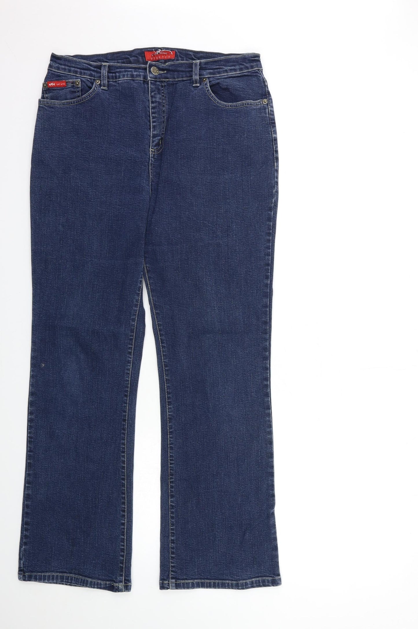 Per Una Womens Blue  Denim Flared Jeans Size 32 in L32 in