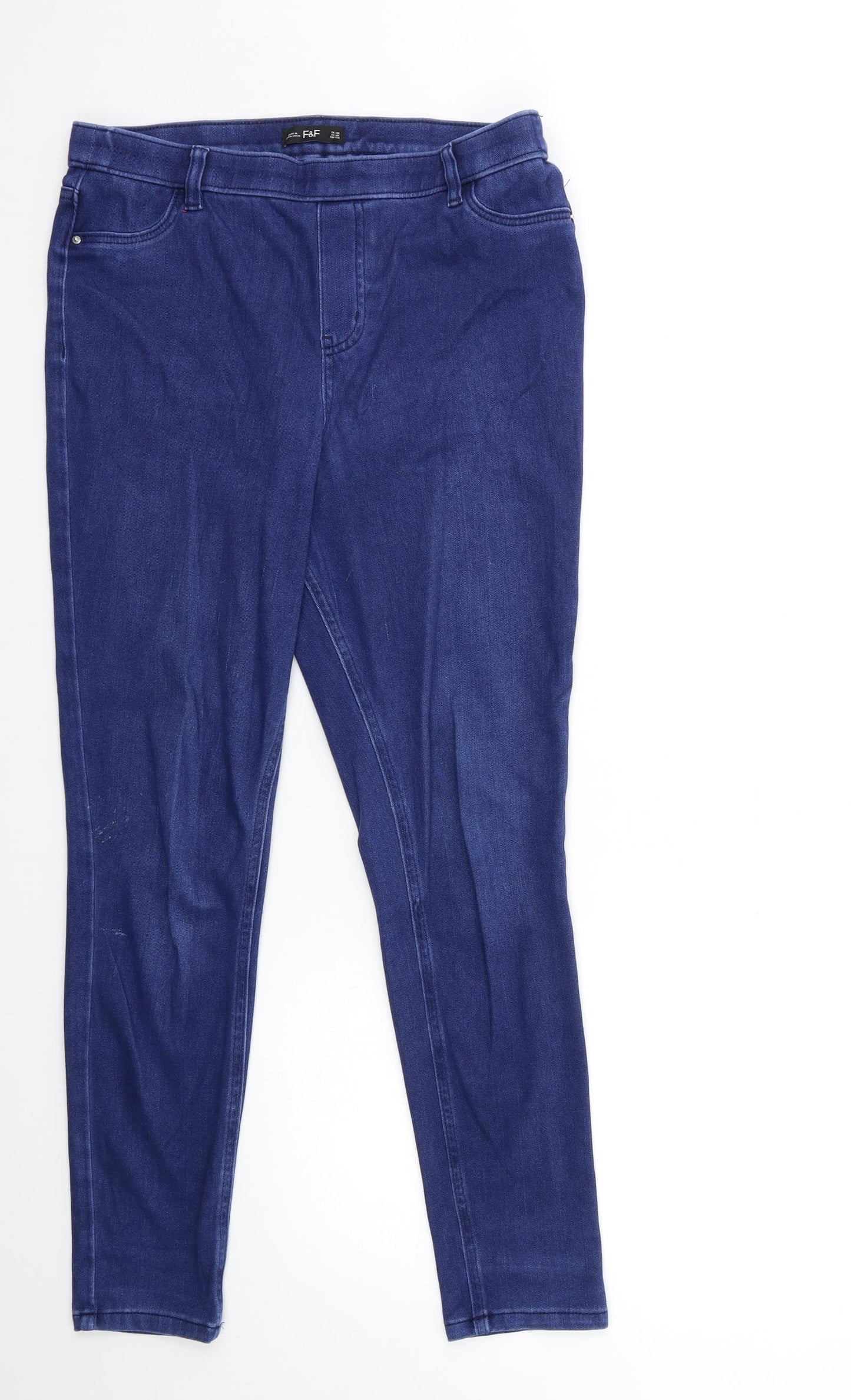 F&F Womens Blue  Denim Jegging Jeans Size 14 L28 in