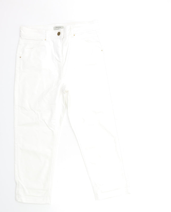 Soon Womens White  Denim Cropped Jeans Size 10 L23 in
