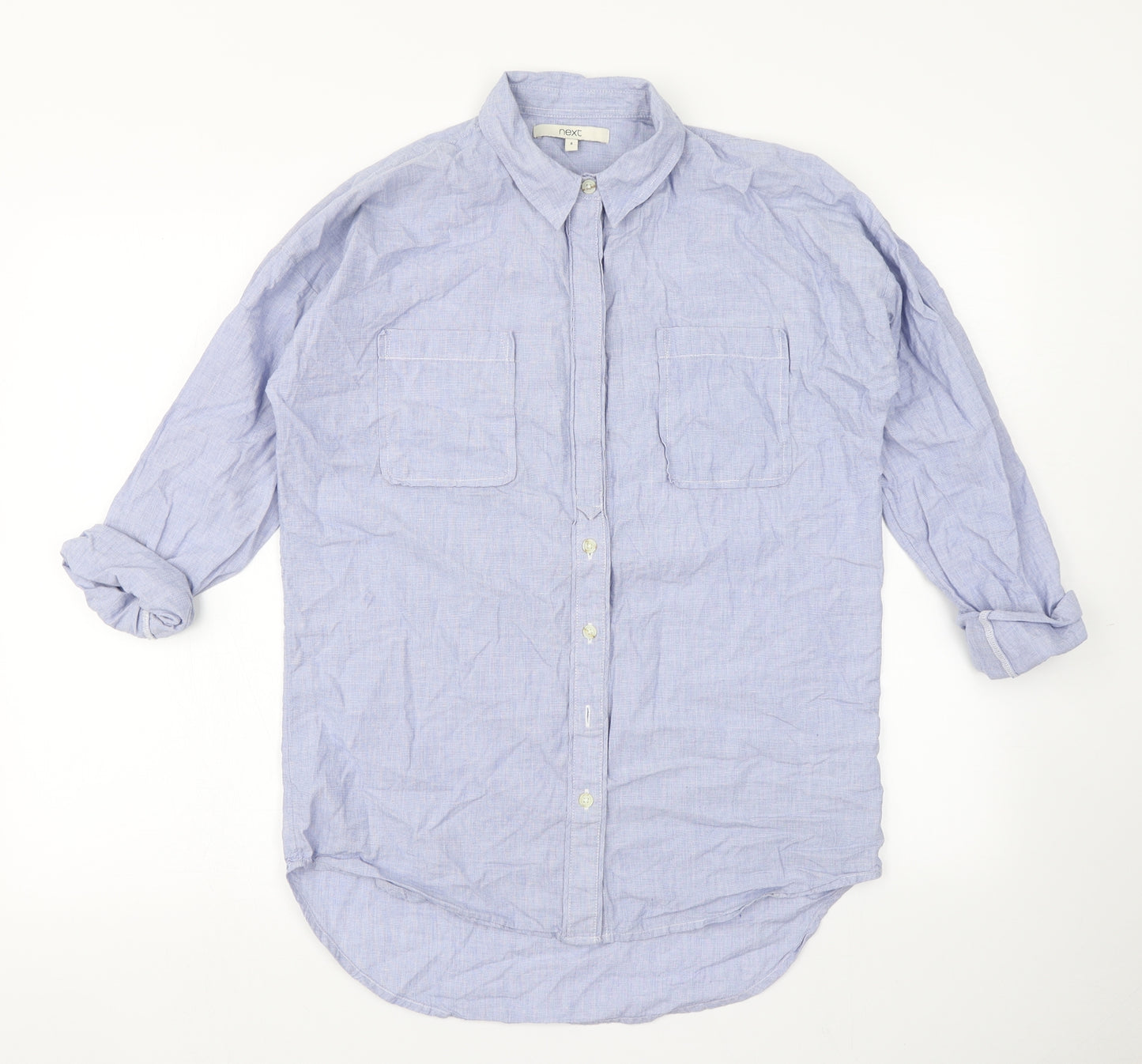 NEXT Womens Blue   Basic Button-Up Size 8
