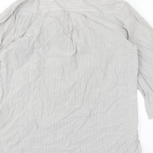 F&F Womens Grey Striped  Basic Button-Up Size 8