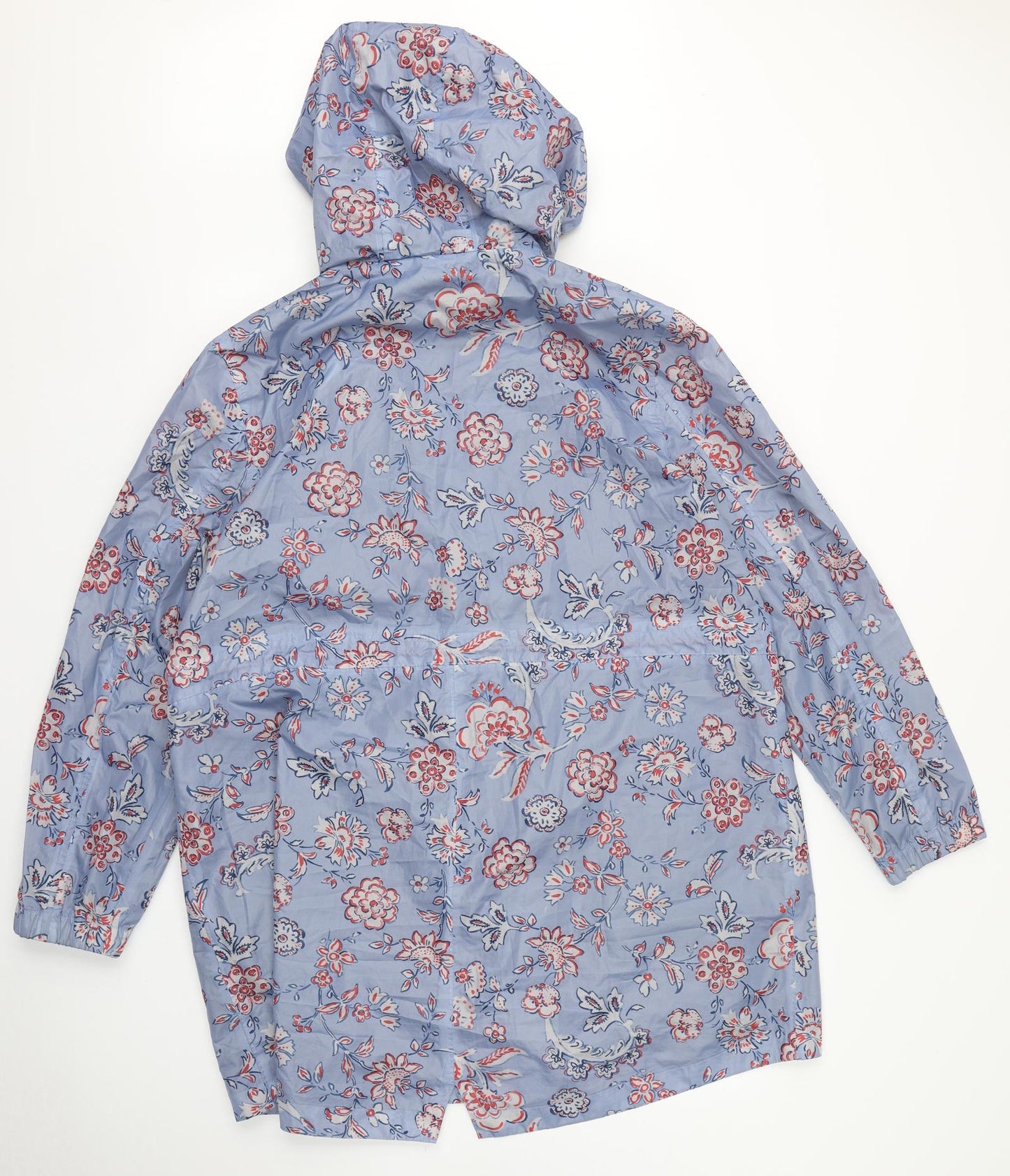 Joules Womens Blue Floral  Rain Coat Jacket Size 20