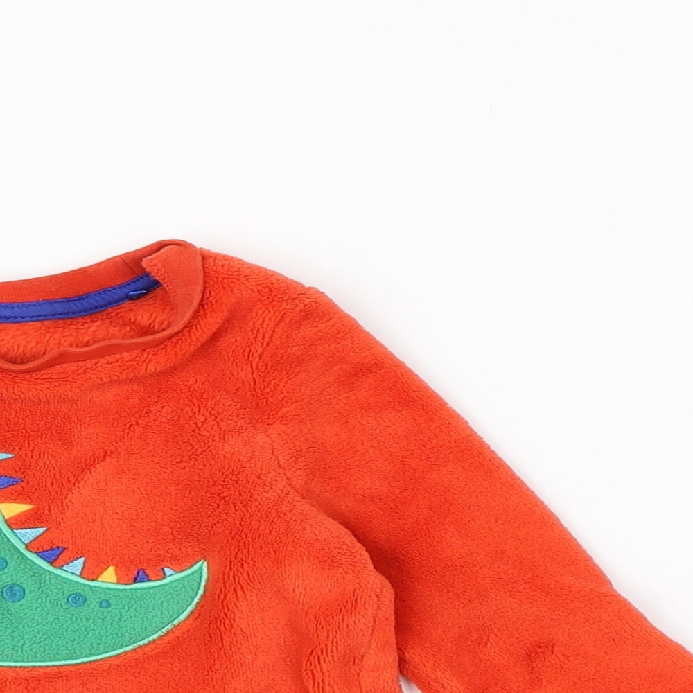George Boys Orange Solid Fleece Capri Pyjama Set Size 18-24 Months  - Dinosaur
