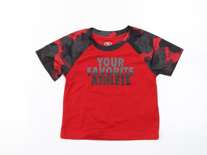 Athletic Works Boys Red Basic T-Shirt Size 2 Years