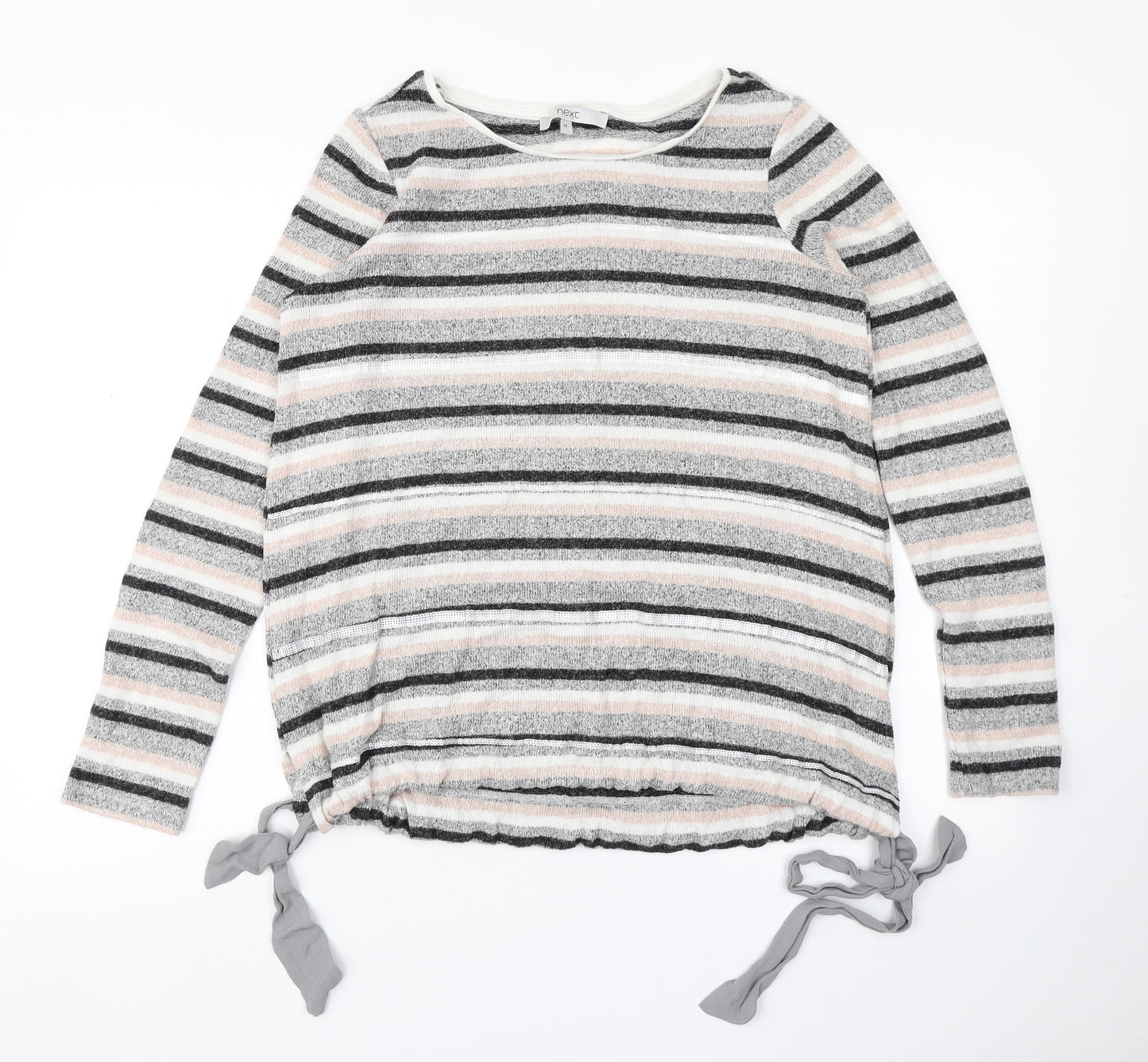 NEXT Womens Pink Striped Knit Pullover Jumper Size 10