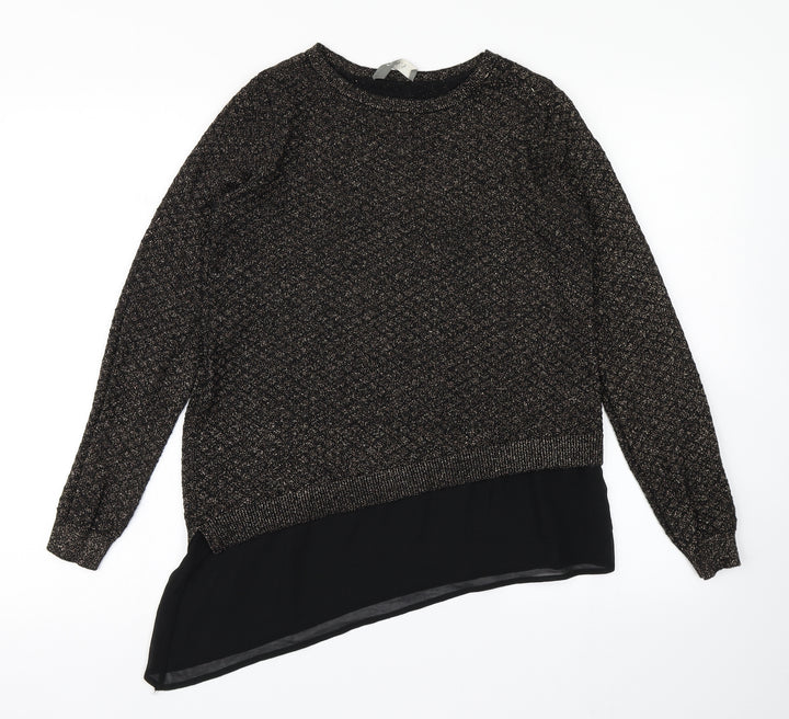 Oasis Womens Black  Knit Pullover Jumper Size S