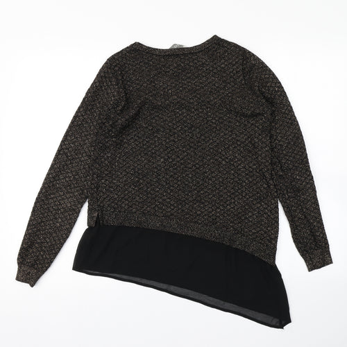 Oasis Womens Black  Knit Pullover Jumper Size S