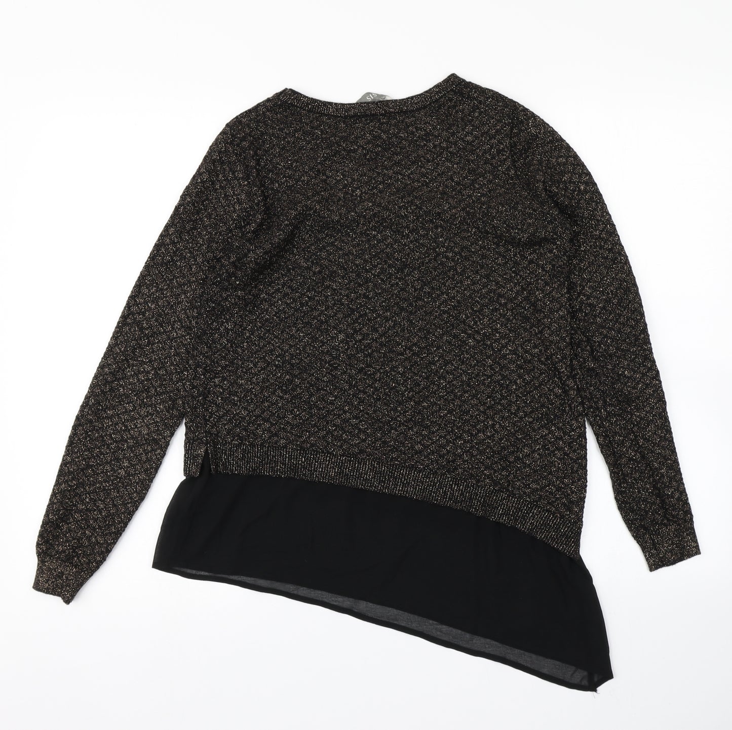 Oasis Womens Black  Knit Pullover Jumper Size S