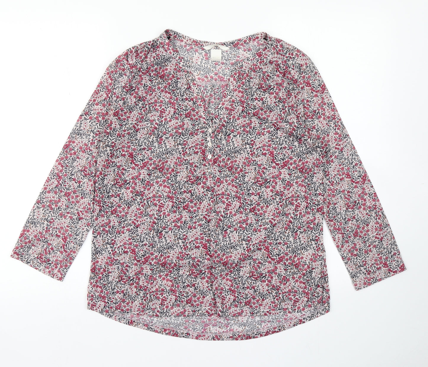 H&M Womens Pink Floral  Basic Blouse Size S