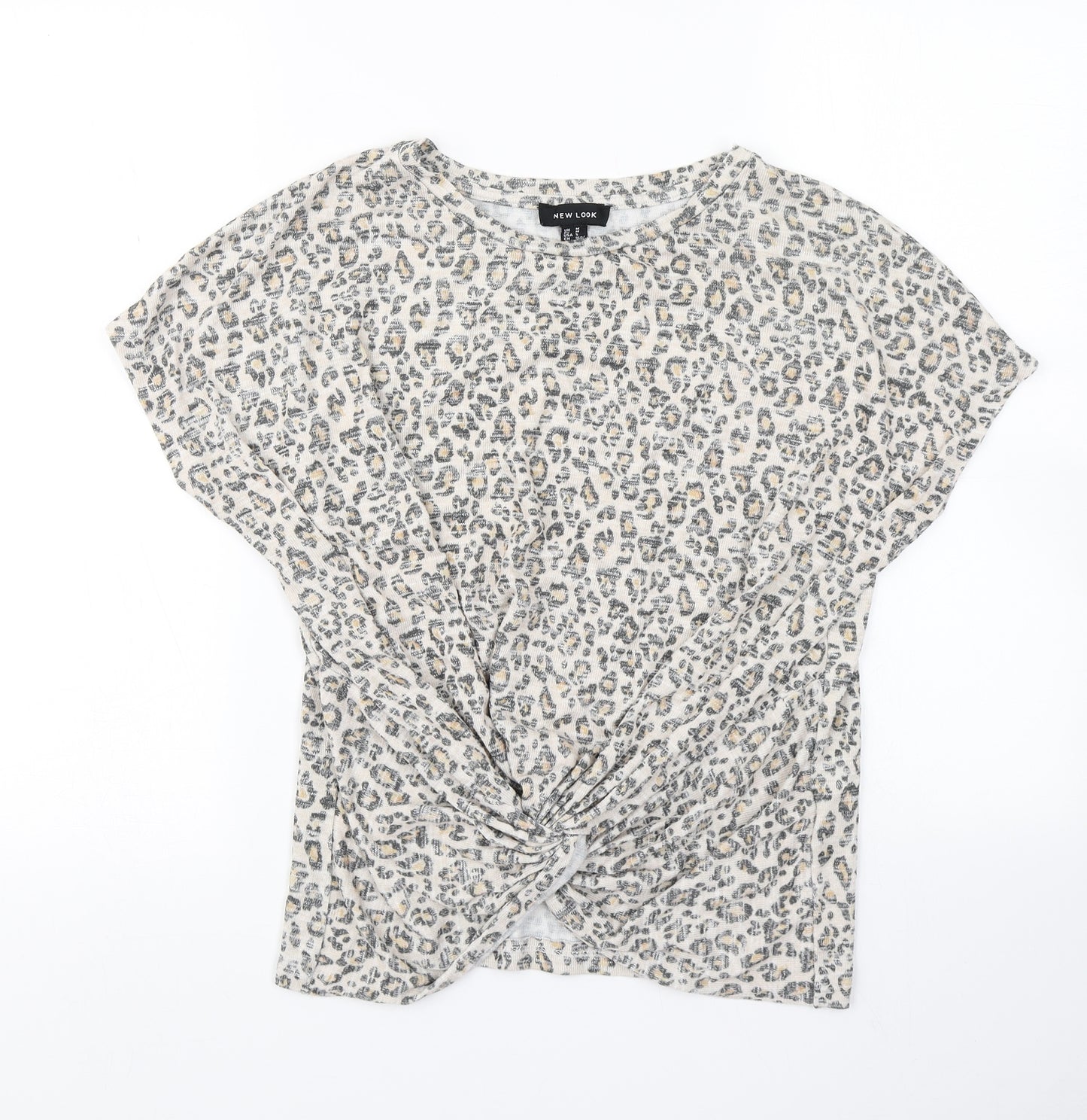New Look Womens Brown Animal Print  Basic T-Shirt Size M