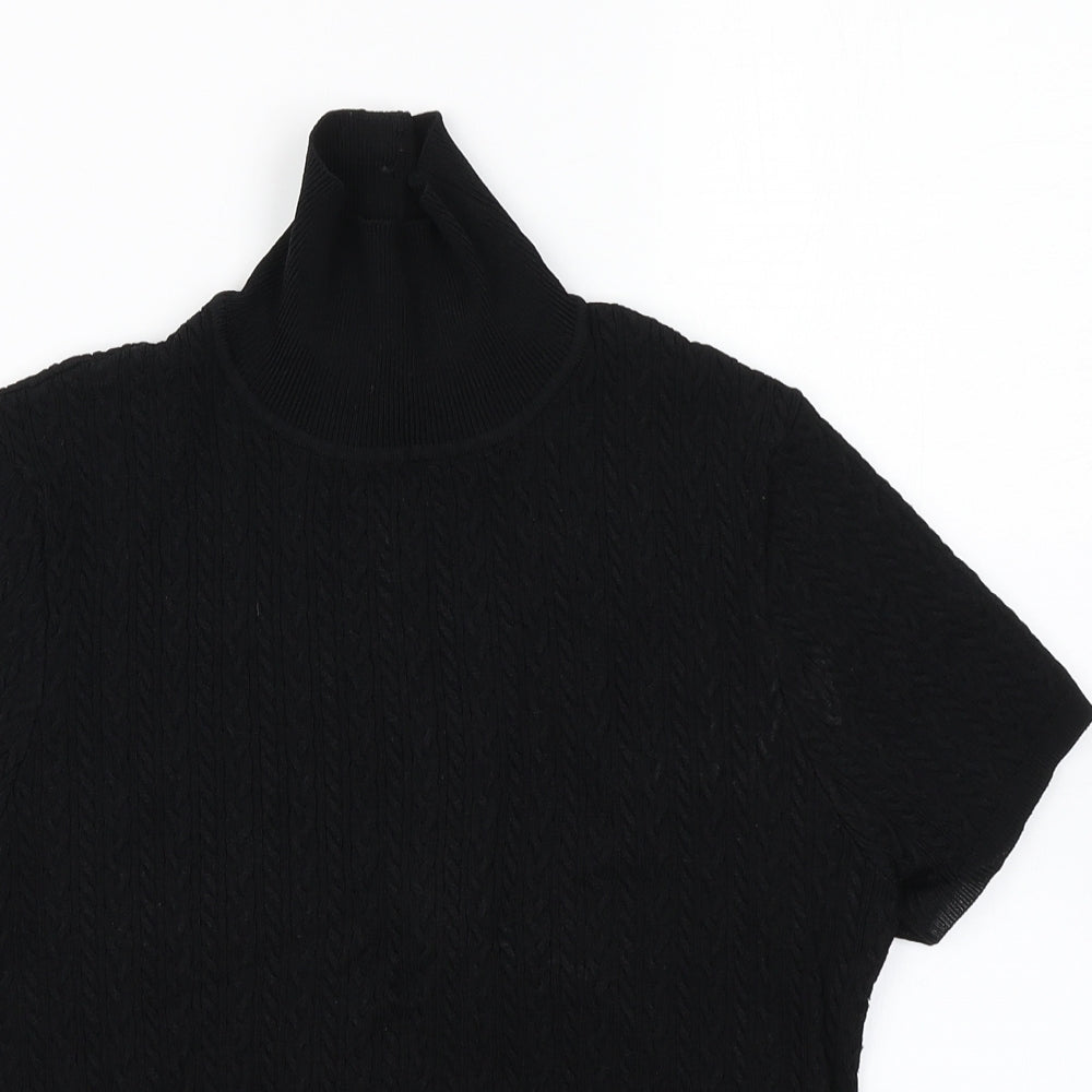 Zara Womens Black  Knit Pullover Jumper Size XL