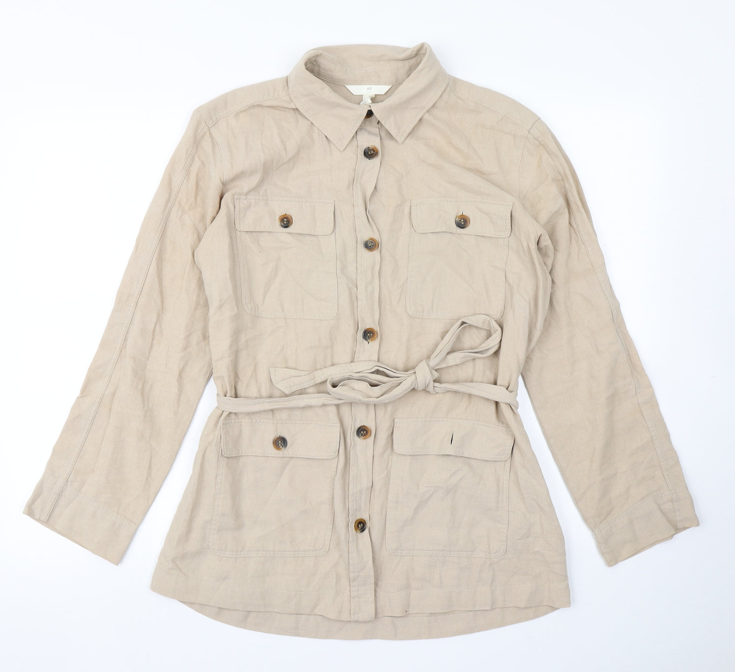 H&M Womens Brown   Basic Button-Up Size S