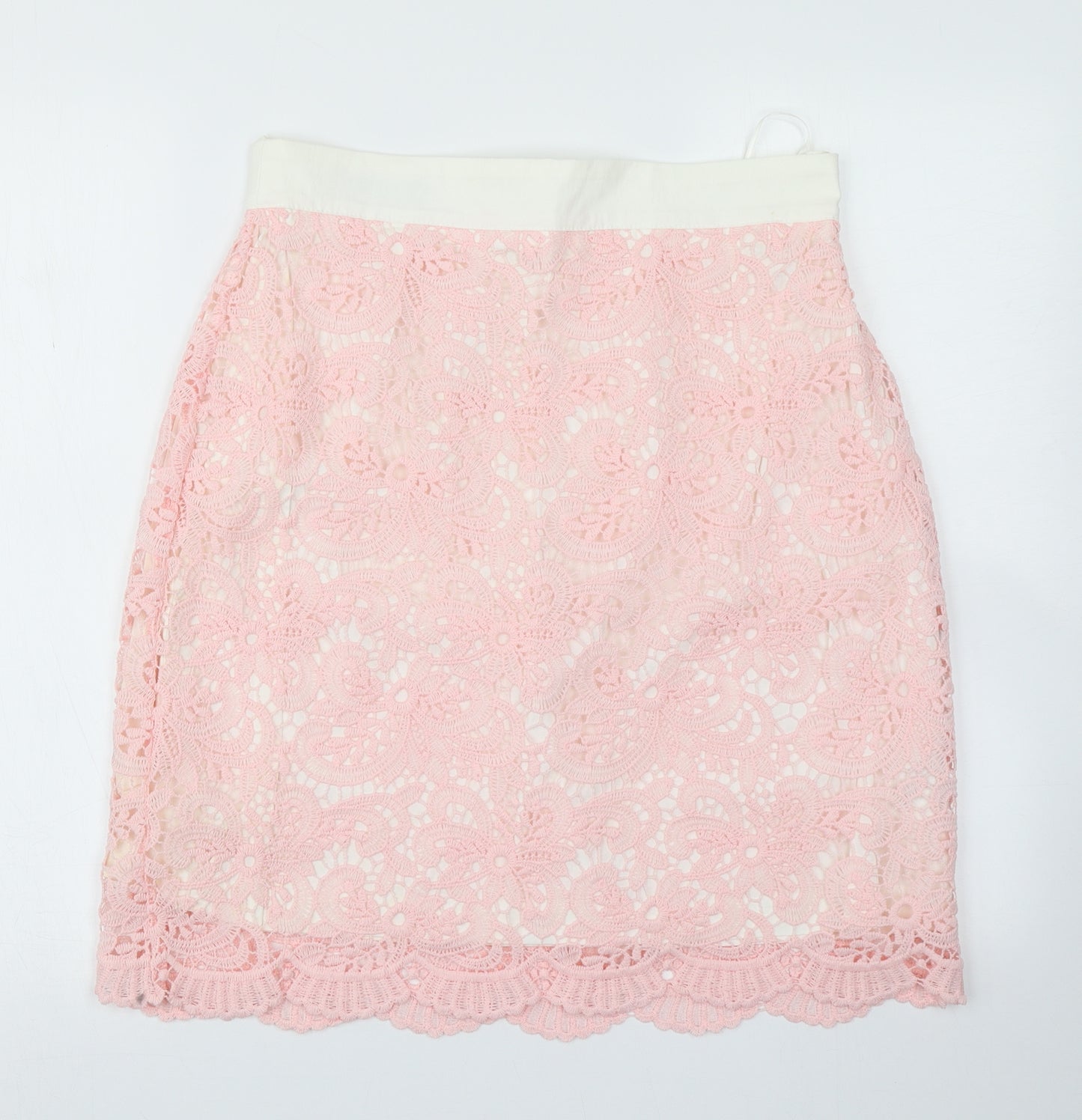 Vesper Womens Pink  Lace Straight & Pencil Skirt Size 14
