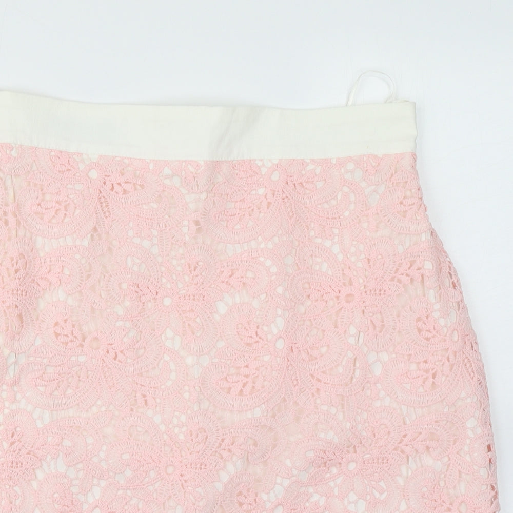 Vesper Womens Pink  Lace Straight & Pencil Skirt Size 14