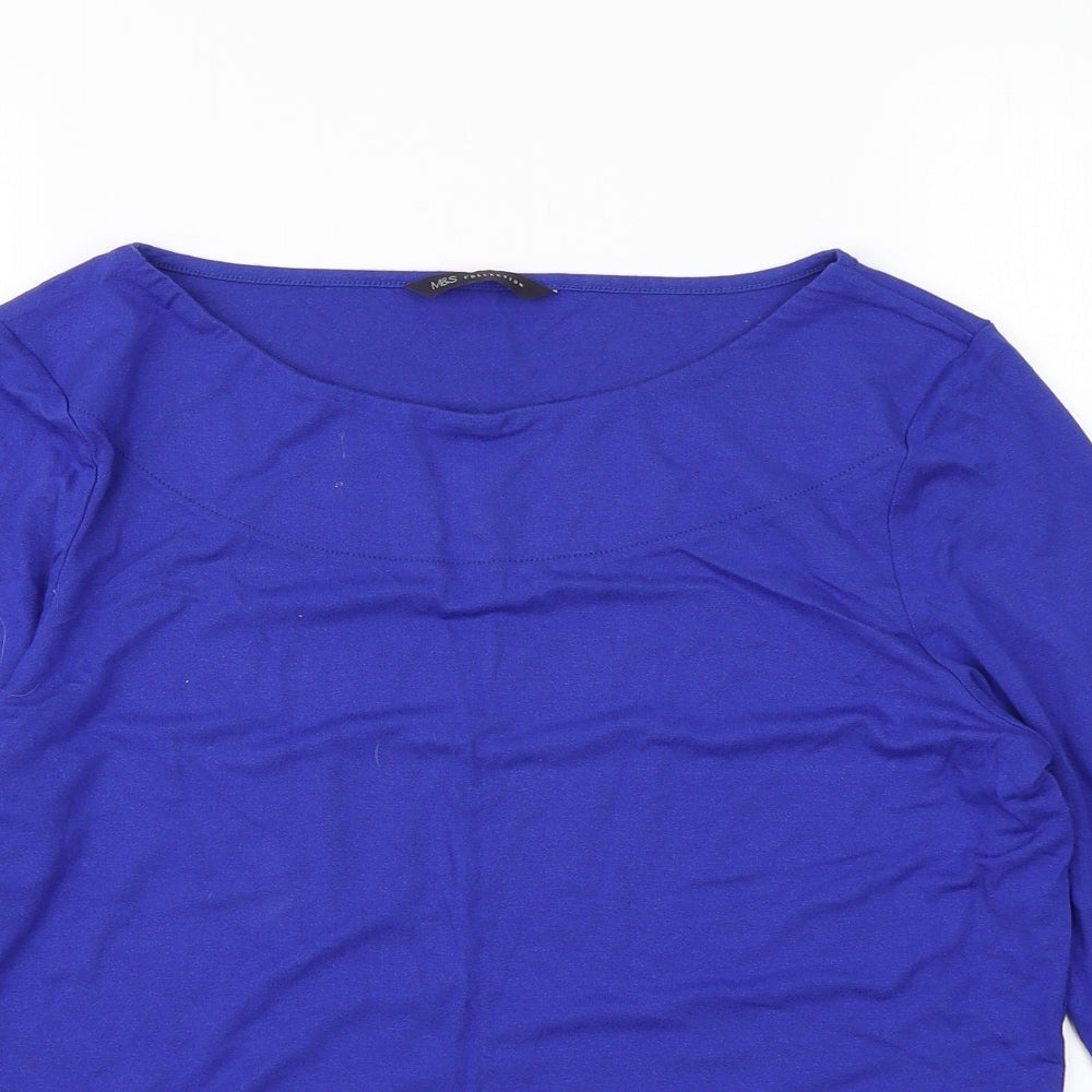 M&S colelction Womens Blue   Basic T-Shirt Size 16