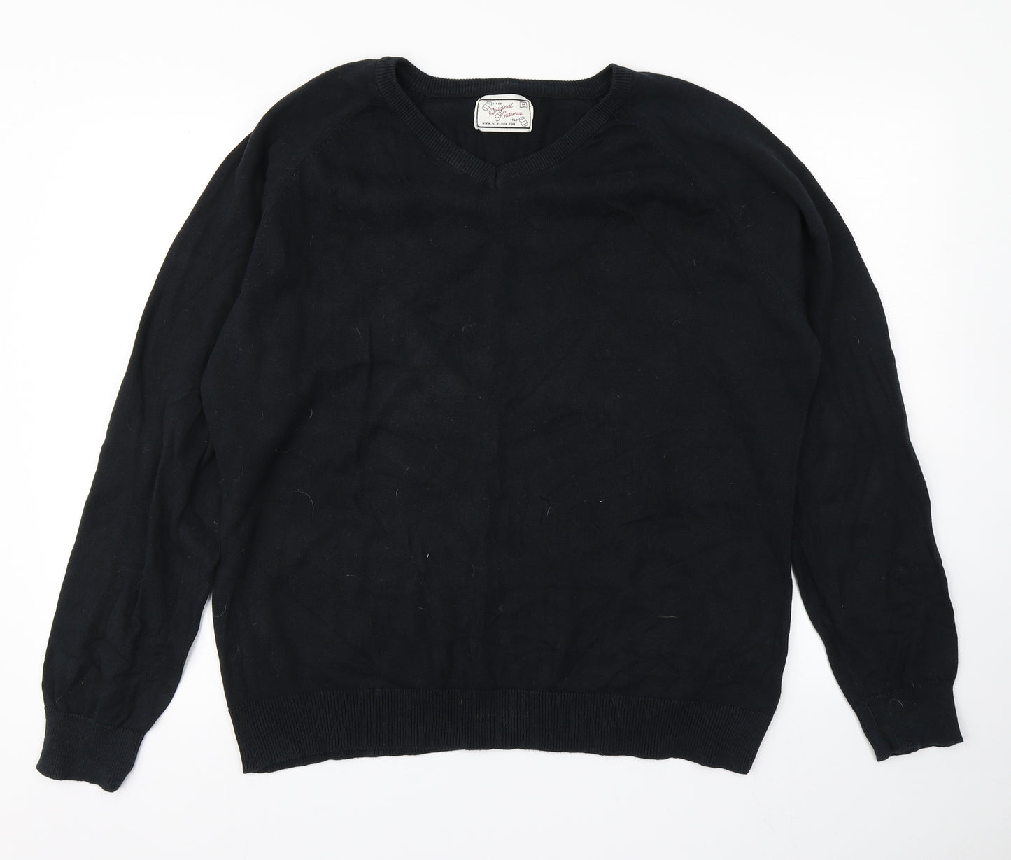 New Look Mens Black  Knit Pullover Jumper Size M